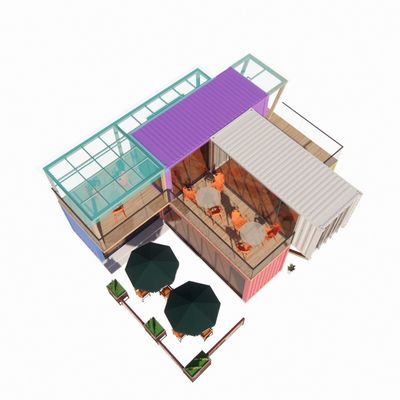 Gemakkelijke montage en demontage 20ft/40ft Modulaire prefab opslag Verzending Container Huizen Bar met aluminium allooi ramen