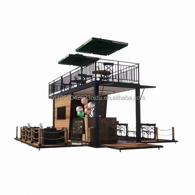 20ft Pop Up Container Bar And Coffee Shop Modulair Verplaatsbaar Convenience Store Stalen frame Met gegalvaniseerd stalen buigen