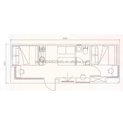 EU CE-gecertificeerd Prefabricated Luxury Bedroom Container Home Sandwich Panel Studio Hotel House Customized Kleur