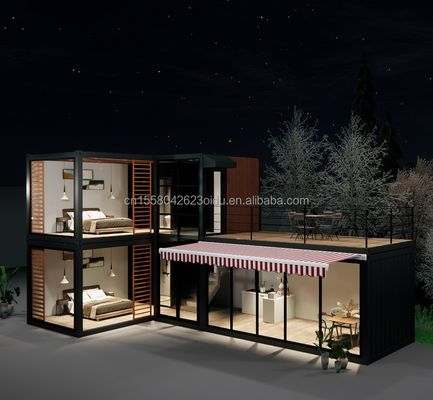 Design Staalstructuur Modulaire villa Gemakkelijk te monteren Moderne woning Luxecontainer Prefabricated Houses Flat Pack Container