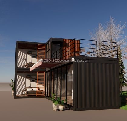 Design Staalstructuur Modulaire villa Gemakkelijk te monteren Moderne woning Luxecontainer Prefabricated Houses Flat Pack Container
