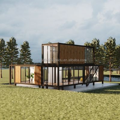 Verplaatsbaar gegalvaniseerd staalcontainerhuis voor villa kantoor en openbaar toilet prefab villa