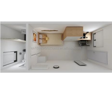 Afneembare uitbreidbare 20ft tuin hotel mobiele huis houten studio platte container voor hotel staal structuur frame gelast