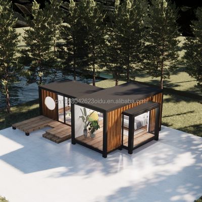 Modern design Luxe Glaswand Prefab Container Huis StrayBirds Prefab Modulair Huis Hotel voor Resort Villa