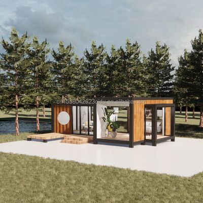 Modern design Luxe Glaswand Prefab Container Huis StrayBirds Prefab Modulair Huis Hotel voor Resort Villa