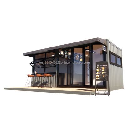 Winkel 20ft Prefab Container Bar met 50/75/100mm Wave Sandwich Panel Wanden Draagbaar en gemakkelijk op te zetten