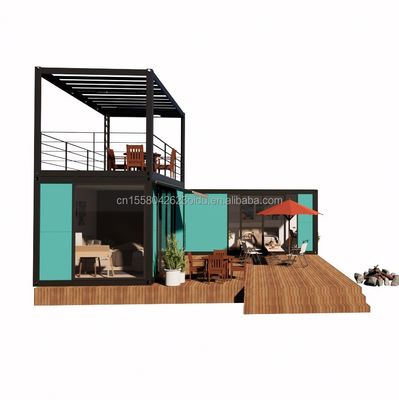 Hotel Container House met gegalvaniseerde stalen vierkantbuizen Hoofdstructuur en 2 of 3 slaapkamers