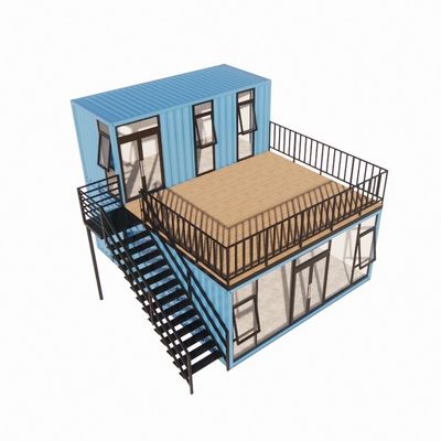 Prefab Shipping Container Bar Pop Up Coffee Shop Restaurant Mobiele container bar met gegalvaniseerd stalen buigbaar staal frame 180g