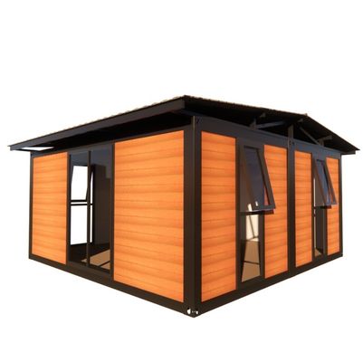 Afneembare sandwichpanelen Flat Pack Prefab Garden House voor gemakkelijke montage en transport in 20ft of 40ft container