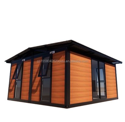 Afneembare sandwichpanelen Flat Pack Prefab Garden House voor gemakkelijke montage en transport in 20ft of 40ft container