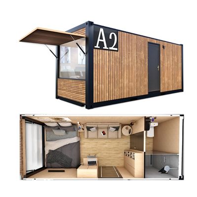 20ft Custom Flat Packaging Houten Container Prefab Huis voor Tuin Office Hotel Container Huizen