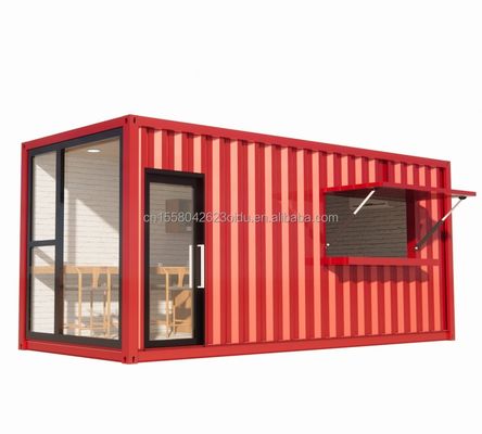 20ft Prefab Shipping Container Pop Up Coffee Shop Restaurant Mobile Container Bar met modern badkamer ontwerp en stijl