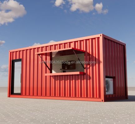20ft Prefab Shipping Container Pop Up Coffee Shop Restaurant Mobile Container Bar met modern badkamer ontwerp en stijl