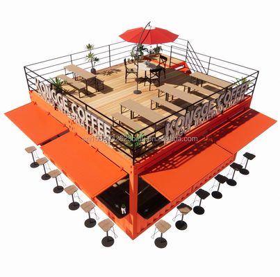 Winkel Mini 20ft Pop-up Store Container Bar Stand met stevig modulair ontwerp en muur 50/75/100mm Wave Sandwich Panel