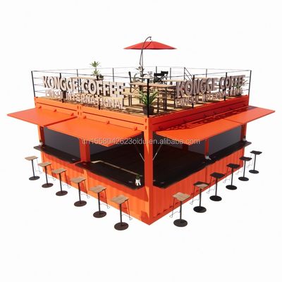 Winkel Mini 20ft Pop-up Store Container Bar Stand met stevig modulair ontwerp en muur 50/75/100mm Wave Sandwich Panel