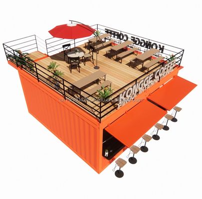 Winkel Mini 20ft Pop-up Store Container Bar Stand met stevig modulair ontwerp en muur 50/75/100mm Wave Sandwich Panel