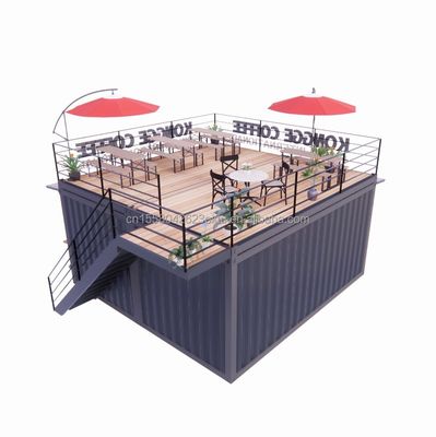 Prefabriceerde pop-upcontainer restaurant winkel straatvoedsel kiosk met gegalvaniseerd stalen vierkant buizen ontwerp