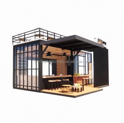 Aluminiumlegeringsvensters geprefabriceerde scheepvaart mobiele koffiewinkel container bar winkels voor aanpasbare lay-out