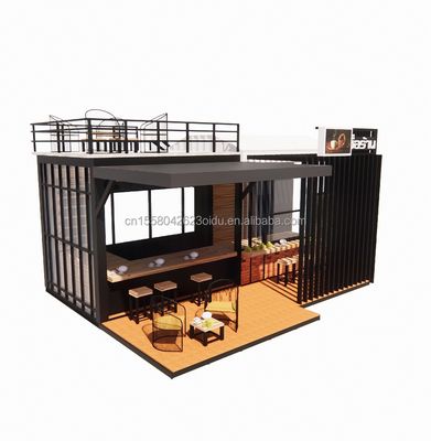 Aluminiumlegeringsvensters geprefabriceerde scheepvaart mobiele koffiewinkel container bar winkels voor aanpasbare lay-out