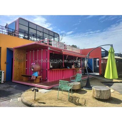 20ft Flat Mobile Container Winkel Winkel Koffiewinkel Retail Stand met 50mm Wave Sandwich Panel Muur voor in Hotel