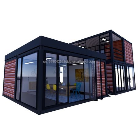 Gegalvaniseerde stalen vierkantbuizen 40ft 20ft luxe slaapkamer grote glazen studio roerende huis voor wonen in aangepast ontwerp