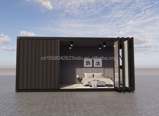 Gemakkelijk te installeren 20ft Prefab Container Huizen met badkamer en muur 50/75/100mm Wave Sandwich Panel