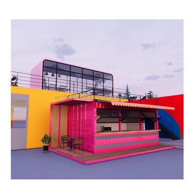 20ft Flat Mobile Container Winkel Winkel Koffiewinkel Retail Stand met 50mm Wave Sandwich Panel Muur voor in Hotel
