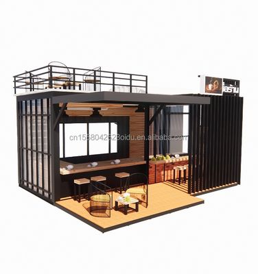 Aluminiumlegeringsvensters geprefabriceerde scheepvaart mobiele koffiewinkel container bar winkels voor aanpasbare lay-out
