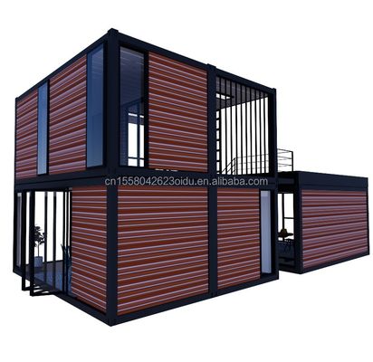 Gegalvaniseerde stalen vierkantbuizen 40ft 20ft luxe slaapkamer grote glazen studio roerende huis voor wonen in aangepast ontwerp