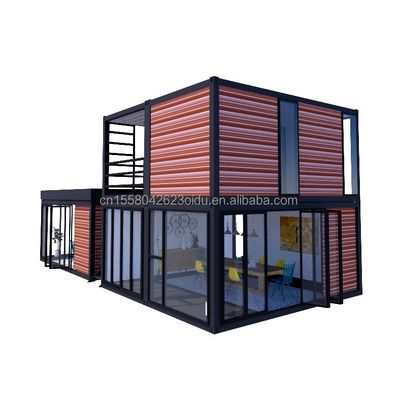 Gegalvaniseerde stalen vierkantbuizen 40ft 20ft luxe slaapkamer grote glazen studio roerende huis voor wonen in aangepast ontwerp
