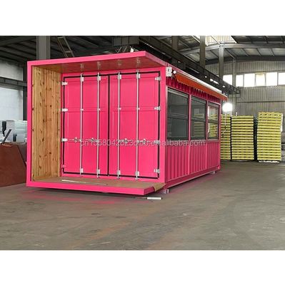 20ft Flat Mobile Container Winkel Winkel Koffiewinkel Retail Stand met 50mm Wave Sandwich Panel Muur voor in Hotel