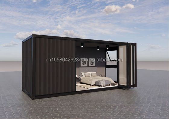 Gemakkelijk te installeren 20ft Prefab Container Huizen met badkamer en muur 50/75/100mm Wave Sandwich Panel