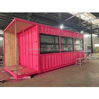 20ft Flat Mobile Container Winkel Winkel Koffiewinkel Retail Stand met 50mm Wave Sandwich Panel Muur voor in Hotel
