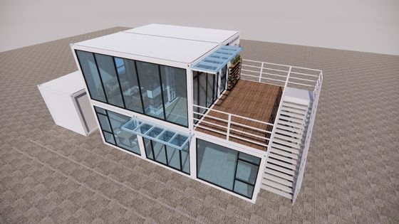 Moderne design Luxe Prefab Flat Pack Container Hotelkeukens met 50/75/100mm Wave Sandwich Panel Wanden