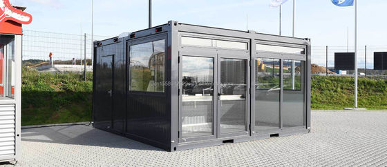 20ft Container Store Hout Graan Metal Frame Hotel Mobiele huis met gegalvaniseerde stalen vierkant buizen en platte verpakking