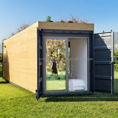 40ft 20ft Modern Luxury Garden Hotel Mobile Klein Huis met snelle installatie en 50/75/100mm Wave Sandwich Panel Muur