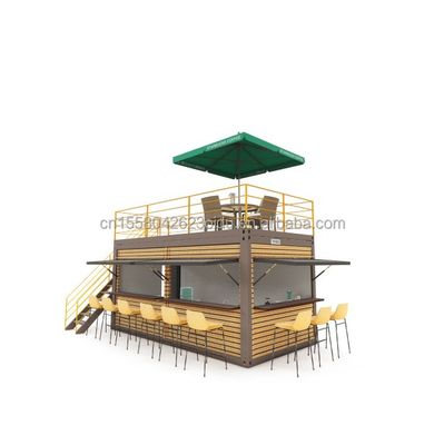 20 voet container koffiebar draagbare prefab winkel met container ontwerp en 50/75/100mm wave sandwich paneel muren