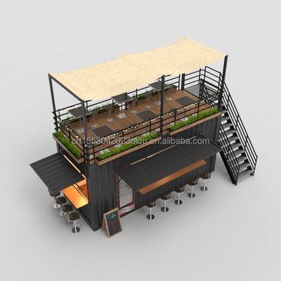 Container café met keuken 20ft staal frame gegalvaniseerd stalen buiging 180g restaurant badkamer inbegrepen