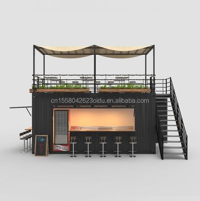 Container café met keuken 20ft staal frame gegalvaniseerd stalen buiging 180g restaurant badkamer inbegrepen