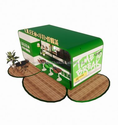 Modulaire prefab scheepvaartcontainer restaurant 20ft koffiebar met gegalvaniseerd staal vierkant buizen staal frame