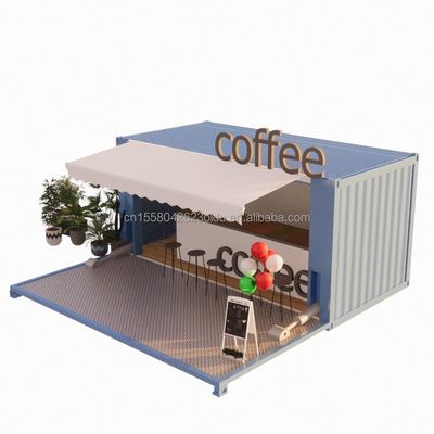 Badkamer Container Huizen 20ft Opvouwbaar Luxe Prefab Portable Shipping Container Prefab Koffieshop