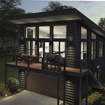 Gegalvaniseerde stalen vierkantbuizen 2 slaapkamers Buitenbouw Prefab scheepvaart Containerhuis voor villa/warme binnenplaats Tuin