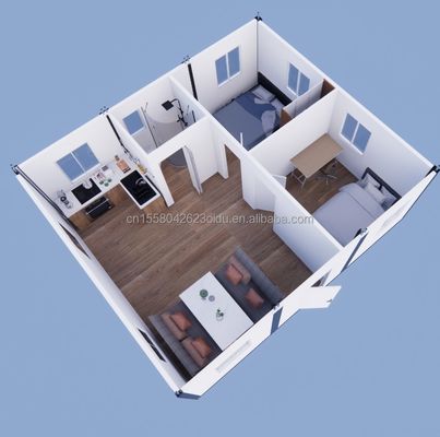 Containerhuizen betaalbare stalen structuur prefab huizen met 50/75/100 mm wave sandwich paneel muren