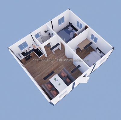 Containerhuizen betaalbare stalen structuur prefab huizen met 50/75/100 mm wave sandwich paneel muren