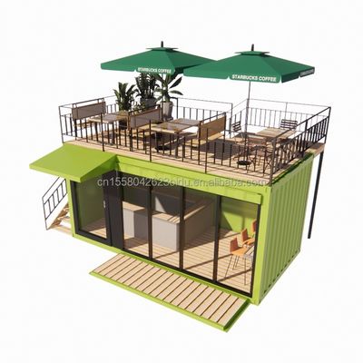 Badkamer 20ft Draagbare Kiosk Gewijzigd Prefab Modulaire Koffieshop Verzending Container Bar Tiny House in Modern Design Stijl