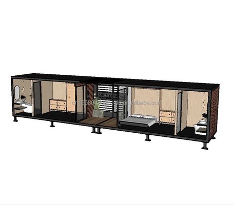 Goedkope aluminiumlegeringsruimte Staalstructuur Prefab vouwbare villa Containerhuis met gegalvaniseerde stalen vierkantbuizen