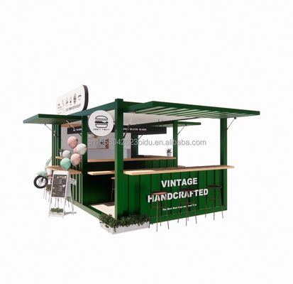 20ft of 40ft stalen frame uitbreidbare mobiele koffiebar pop up verzendcontainer winkel met gegalvaniseerde stalen buiging