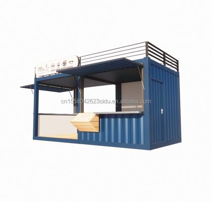 20ft of 40ft stalen frame uitbreidbare mobiele koffiebar pop up verzendcontainer winkel met gegalvaniseerde stalen buiging