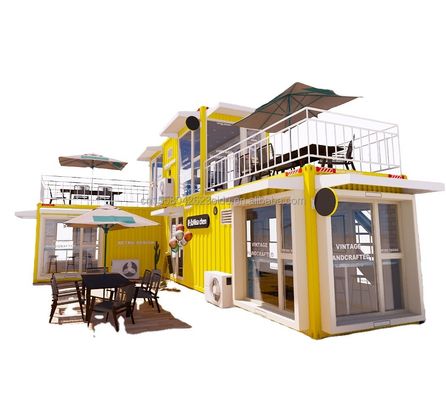 Voltage-containerhuizen met opvouwbare staalconstructie voor bars en cafés