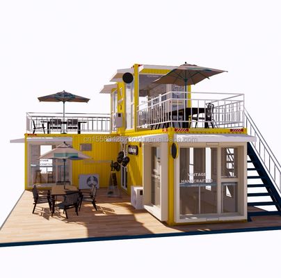 Voltage-containerhuizen met opvouwbare staalconstructie voor bars en cafés